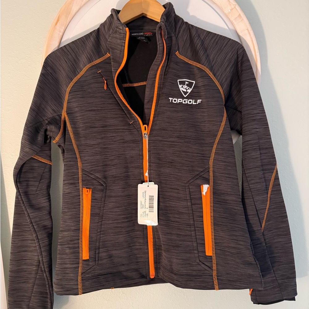 Topgolf Women's Charcoal Jacket with Orange Trim